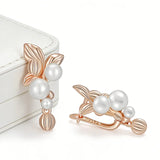 14 Karat Filled Gold Unique Pearl English Earrings for Women Daily Fine Jewellery