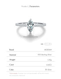 Charming 0.5Ct Rhombus VVS1 D Colour Moissanite 925 Sterling Silver Sparkling Ring