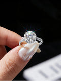 VVS1 D Colour 1 Carat Round Shape Moissanite Diamond Fine Luxury Jewellery Ring