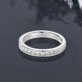 Remarkable VVS1 D Colour Moissanite Ring Channel Set Full Eternity 925 Silver Ring