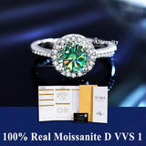 Fabulous 100% Real Moissanite Ring D VVS1 Adjustable Size S925 Sliver GRA Certificate Wedding Rings for Women