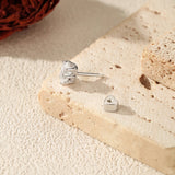 925 Sterling Sliver High-end Crown Lab Diamond Heart Screw Stud Earrings For Women