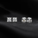 Excellent Asscher Princess Cut 1CT Square Shape Moissanite Diamonds Stud Earrings for Women/Men - Fine Jewellery - The Jewellery Supermarket