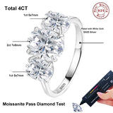 Full Oval Cut VVS1 D Colour Mossanite Diamonds Silver Gold Plated Wedding Ring