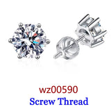 Premium 0.5-2ct Moissanite Diamonds Sterling Silver Stud Earrings for Men Women