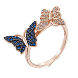 Pretty 14K Filled Gold Unique Butterfly AAA Zircon Diamonds Ring Luxury Jewellery