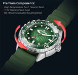 Solar Dive Luxury Quartz 316L Stainless Steel 300M Waterproof Diving Sport Watches