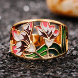Creative Handmade Enamel Flower Bright Colour Fashion Rings