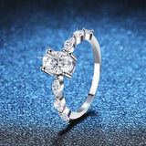 Brilliant VVS1 D Colour 1 carat Oval Cut Moissanite Silver Wedding  Eternity Ring