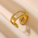 New In Stainless Steel 14K Gold Colour Rings For Women and Girls - Ideal Trendy Fashion Rings, Ideal Gifts - The Jewellery Supermarket