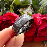 Laser Engraved Pipe Cut Brushed Finish 6MM 8MM Tungsten Wedding Men Women Rings