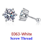 Dazzling 0.5-3ct Moissanite Diamond Sterling Silver Stud Earrings for Women Men