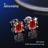 New Silver Moissanite Diamond Studs Earrings Pass Diamond Tester For Men Women