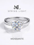 Luxury 1 Carat VV1 D Colour Real Moissanite Diamond Round Engagement Rings
