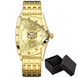 Luxury Classic Brand Multicolour Triangle Quartz Wristwatches -  Dial wth Roman Numerals Business Mens Wristwathes