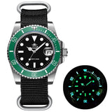 316L Stainless Steel 200M Diver Super Luminous Hands Calendar Display Quartz Watch
