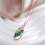 14K Gold Filled Unusual Green AAA Zircon Crystal Vintage Fine Pendant Necklace For Women