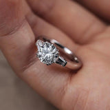 Three Stones 1/3Carat Moissanite Diamonds Rings Silver Engagement Wedding Band Fine Jewellery with GRA Certificate