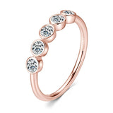 GRA Certified 3mm Round Half Eternity Moissanite Diamonds Rings for Women 925 Silver Engagement Wedding Jewellery