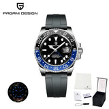 New LUXURY DESIGN Top Mechanical Automatic Watch Sports Rubber Diver Series Watch Luminous Date Display Wristwatches
