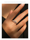 Luxury Sparkling Dual-Row Silver Round AAAA Lab Created Diamond Resizable Rings