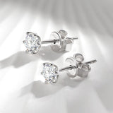 GRA Certified 18K Gold Plaed 0.2ct-2ct D Colour Moissanite Diamonds Stud Earrings Silver Screw Back Fine Jewellery - The Jewellery Supermarket