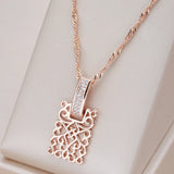 14K Gold Filled Gold Ethnic Square AAA Zircon Diamonds Long Vintage Pendant Necklace