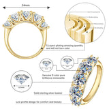 3.6ctw. VVS1 D Colour Moissanite Diamonds Wedding 18KGP 925 Silver Wedding Rings