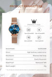 Top Brand Elegant Rose Gold Mesh Strap Classic Dual Calendar Quartz Watches for Women, Watches to suit every occasion