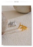 18K Gold Plated Ocean Style Stainless Steel Metal Shell Starfish Adjustable Summer Charm Ring