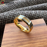 Groove Center Surface and Bevel Polished 6/8mm Tungsten Carbide Men's Women's Rings