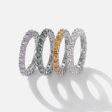 Stunning 3mm VVS1 D Colour Moissanite Diamonds Eternity 925 Sterling Silver Rings