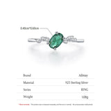 Simple Green Oval AAAA Lab Created Diamond Sterling Silver Ring Minimalist Ring