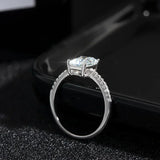Excellent 1-4carat Radiant Cut VVS1 D Colour Moissanite Silver Engagement Ring