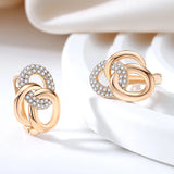 14 Karat Gold Filled Unique AAA Zircon Diamonds Full Paved Multi-Hoop Earrings For Women