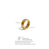 18k Gold Plated New Fashion Stainless Steel Beads Scrollable Elegant Ring