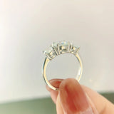 Wonderful 5 Stones Sparkling 18KGP 3.6CT All Moissanite Diamonds Rings Wedding Engagement Sterling Silver Jewellery