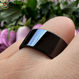 Flat Finish Design 10MM 12MM Wide Glossy Large Men's Shiny Wedding Tungsten Ring