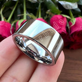 Pipe Cut Polish Finish 6/8/10/12MM Men Women Classic Tungsten Wedding Rings