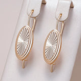 14 Karat Rolled Gold Vintage Geometric Hollow Flower Long Drop Earrings