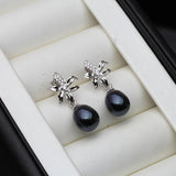 Real Natural Multicolour Pearl Flower-Shaped Elegant Design Silver Earrings