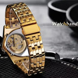 New Premium Men's Luxury Automatic Mechanical Stainless Steel Hollow Triangle Skeleton Dial Casual Mens Watches