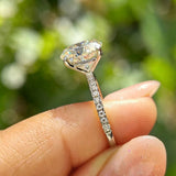 Fabulous 1-2 Carat Oval Cut VVS1 D Colour Moissanite Diamond Silver Wedding Ring