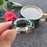 New Arrival 8MM Colorful Opal Fragments Inlay Domed Polished ShinyTungsten Carbide Ring for Men Women - The Jewellery Supermarket