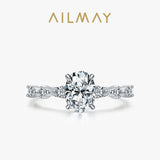 Fashion Oval Top Quality AAAA Lab Created Diamond 925 Sterling Silver Luxury Ring
