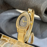 Honeycomb Bullet Texture Dial Single-Coil Snake Bangle Futuristic Statement Watch