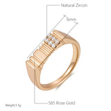 Unique Luxury Shiny 14K Rolled Rose Gold AAA Zircon Diamonds Rings For Women - Party Daily Fine Jewellery