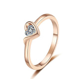 White Champagne Gold Plated Heart Shape Moissanite Diamonds Rings For Women 925 Sterling Silver Wedding Fine Rings