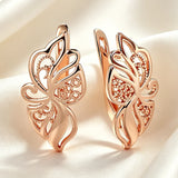 Ethnic 14K Gold Filled Hollow Flower Drop Earrings Daily Fine Jewellery