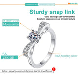 Super Bowknot Design D Colour VVS1 0.5CT Moissanite Diamond Rings For Women Sterling Silver Wedding Fashion Jewellery